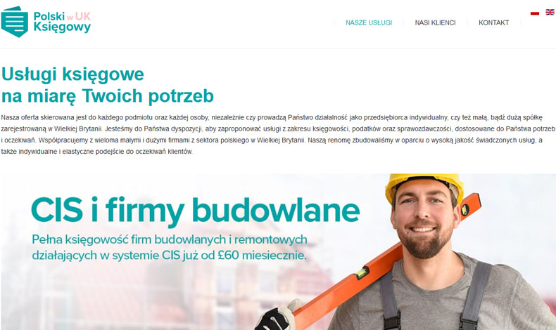 strona internetowa Polski Księgowy w UK