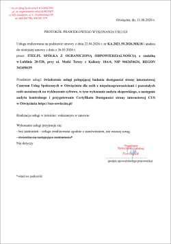 Referencje Centrum Usług Społecznych Oświęcim