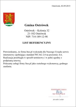 Referencje Urzad Gminy Ostrowek