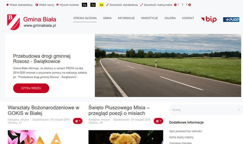 strona internetowa Urząd Gminy Biała