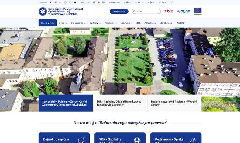 strona internetowa dla szpitala