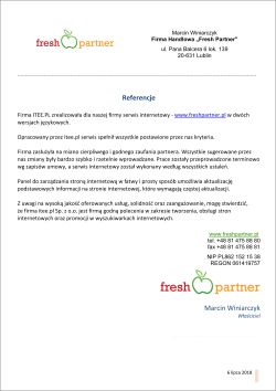 Referencje Fresh Partner